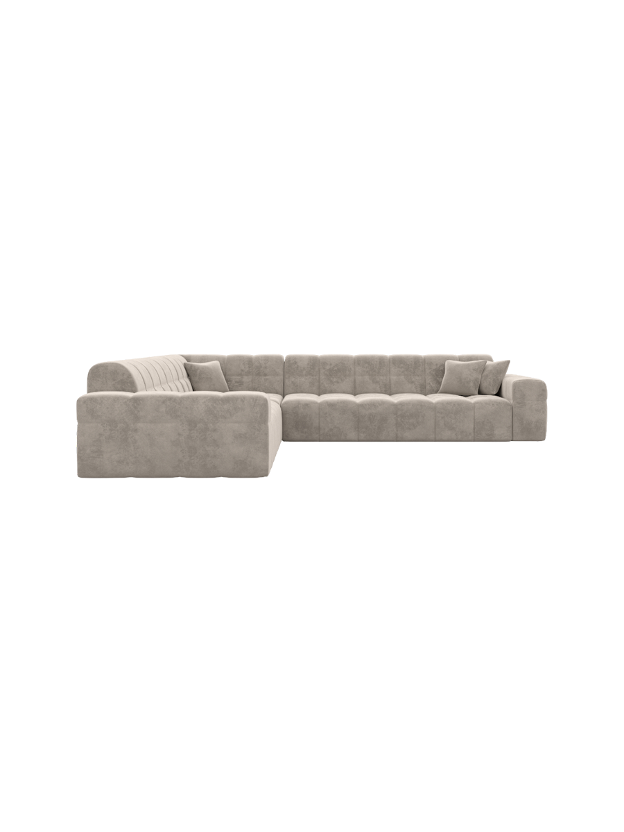 
5-Sitzer Design Ecksofa „Bloom“ mit Samtbezug - Samtbezug Königsblau