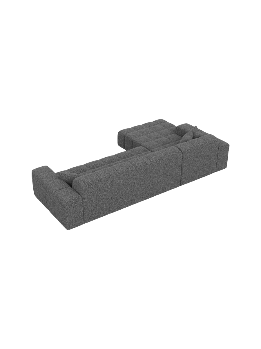 
4-Sitzer Design Ecksofa „Bloom“ mit Bouclé-Bezug - Bouclé Graphit / Eckteil links
