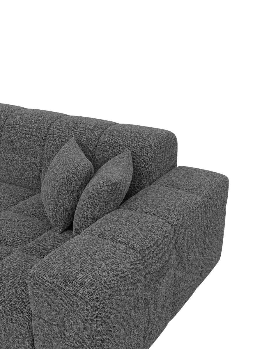 
4-Sitzer Design Ecksofa „Bloom“ mit Bouclé-Bezug - Bouclé Graphit / Eckteil links