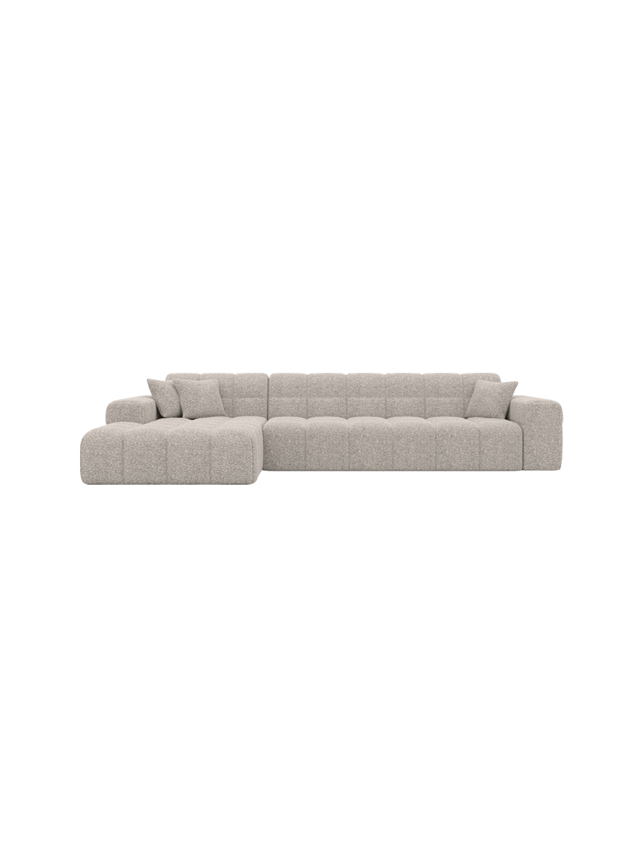 
4-Sitzer Design Ecksofa „Bloom“ mit Bouclé-Bezug - Bouclé Graphit / Eckteil links