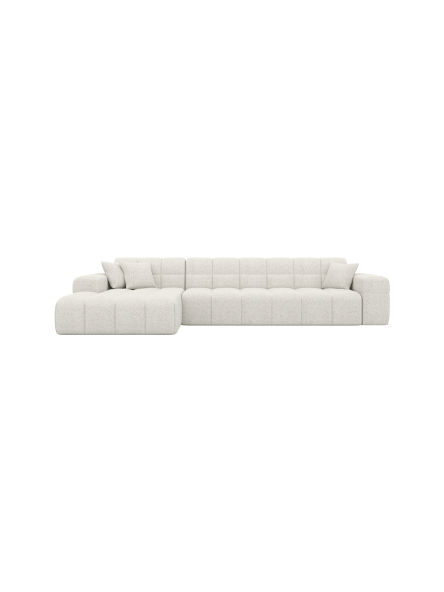 
4-Sitzer Design Ecksofa „Bloom“ mit Bouclé-Bezug - Bouclé Graphit / Eckteil links
