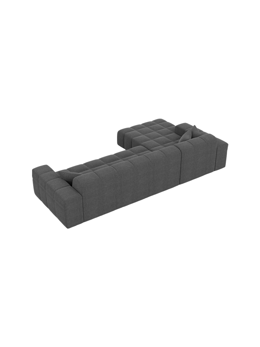 
4-Sitzer Design Ecksofa „Bloom“ mit Strukturstoff-Bezug - Strukturstoff Anthrazit / Eckteil links