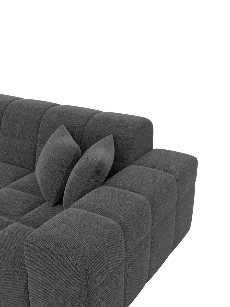 
4-Sitzer Design Ecksofa „Bloom“ mit Strukturstoff-Bezug - Strukturstoff Anthrazit / Eckteil links