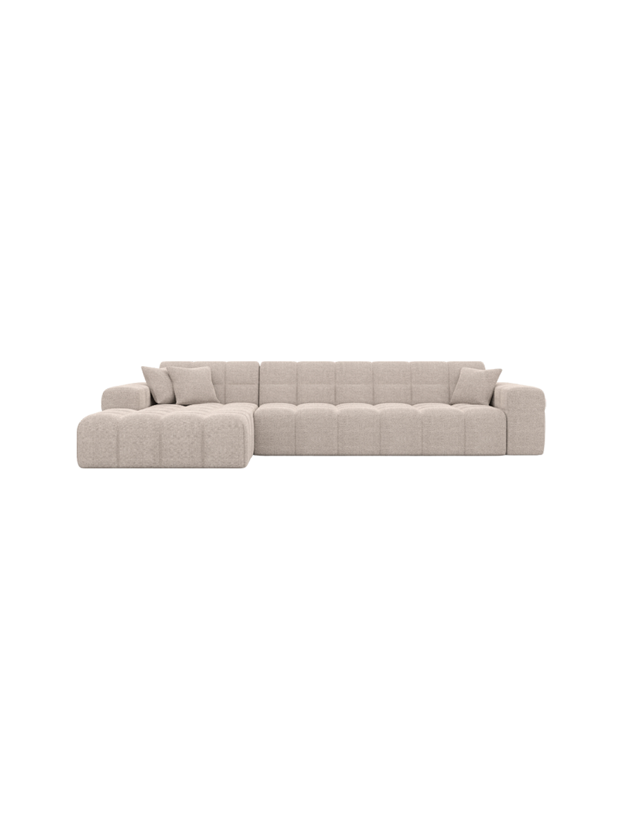 
4-Sitzer Design Ecksofa „Bloom“ mit Strukturstoff-Bezug - Strukturstoff Anthrazit / Eckteil links