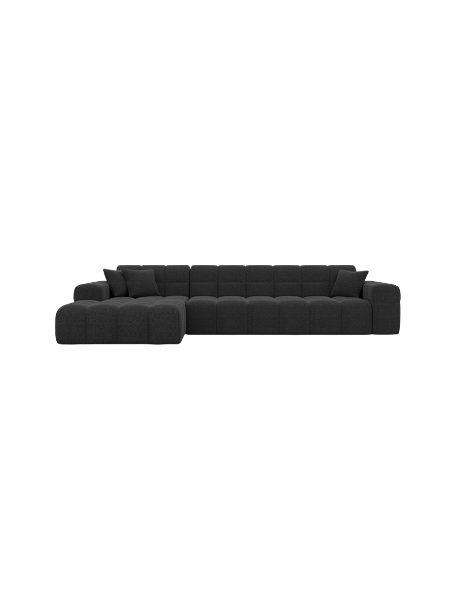 
4-Sitzer Design Ecksofa „Bloom“ mit Strukturstoff-Bezug - Strukturstoff Anthrazit / Eckteil links