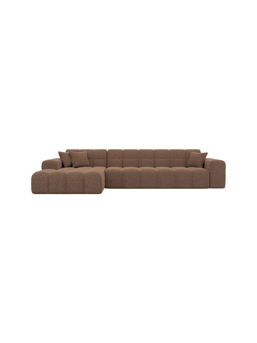 
4-Sitzer Design Ecksofa „Bloom“ mit Strukturstoff-Bezug - Strukturstoff Anthrazit / Eckteil links