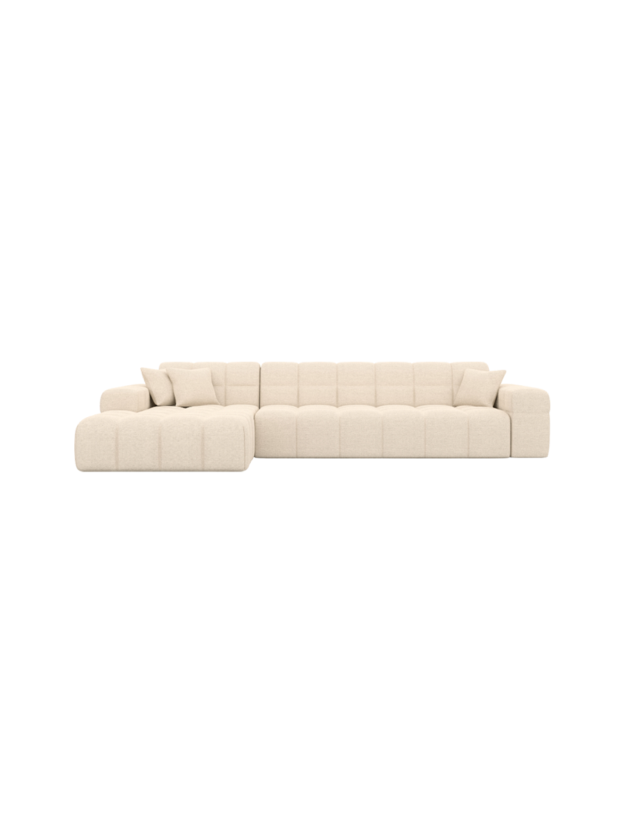 
4-Sitzer Design Ecksofa „Bloom“ mit Strukturstoff-Bezug - Strukturstoff Anthrazit / Eckteil links