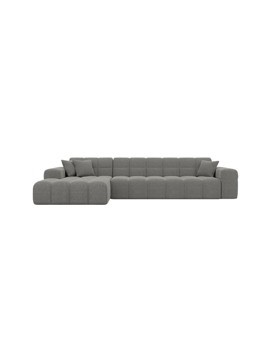 
4-Sitzer Design Ecksofa „Bloom“ mit Strukturstoff-Bezug - Strukturstoff Anthrazit / Eckteil links