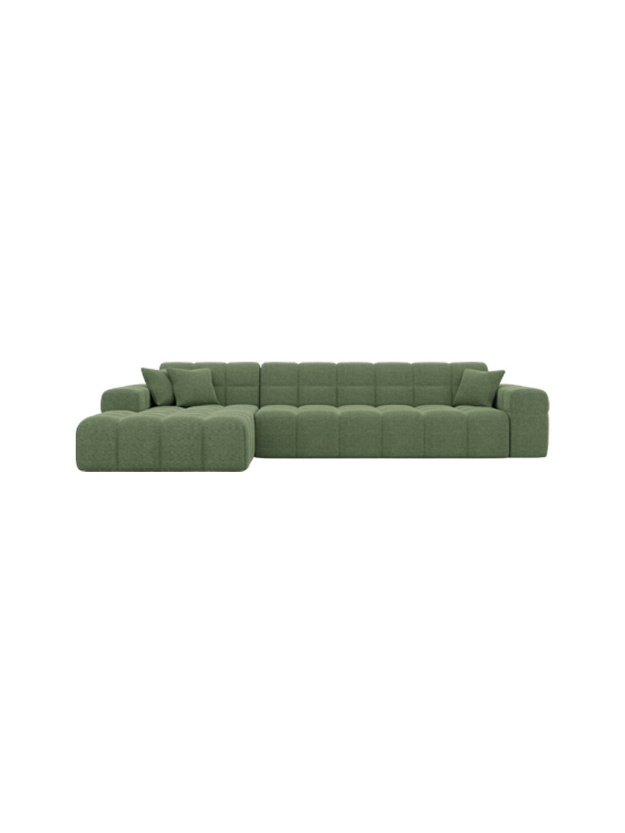
4-Sitzer Design Ecksofa „Bloom“ mit Strukturstoff-Bezug - Strukturstoff Anthrazit / Eckteil links