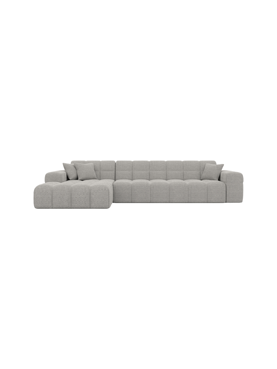 
4-Sitzer Design Ecksofa „Bloom“ mit Strukturstoff-Bezug - Strukturstoff Anthrazit / Eckteil links