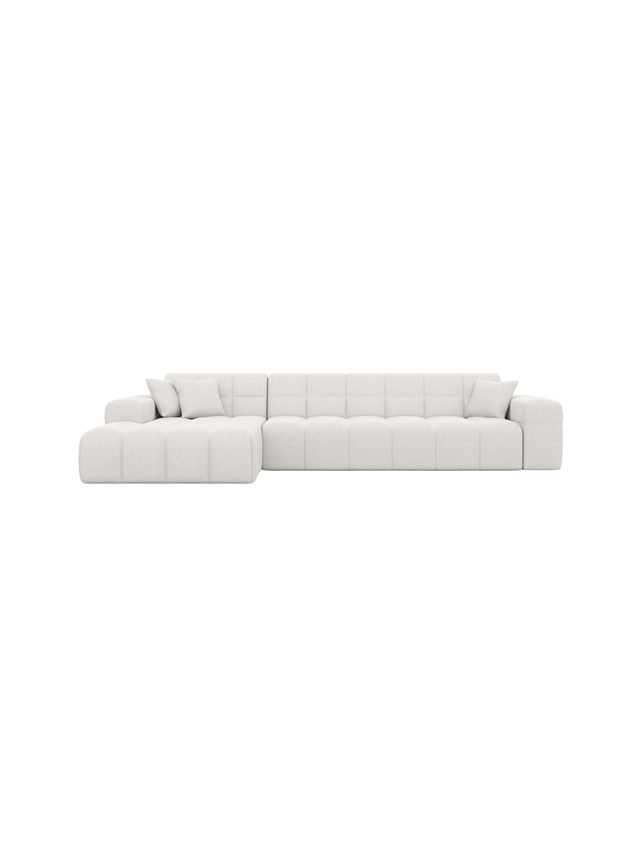 
4-Sitzer Design Ecksofa „Bloom“ mit Strukturstoff-Bezug - Strukturstoff Anthrazit / Eckteil links