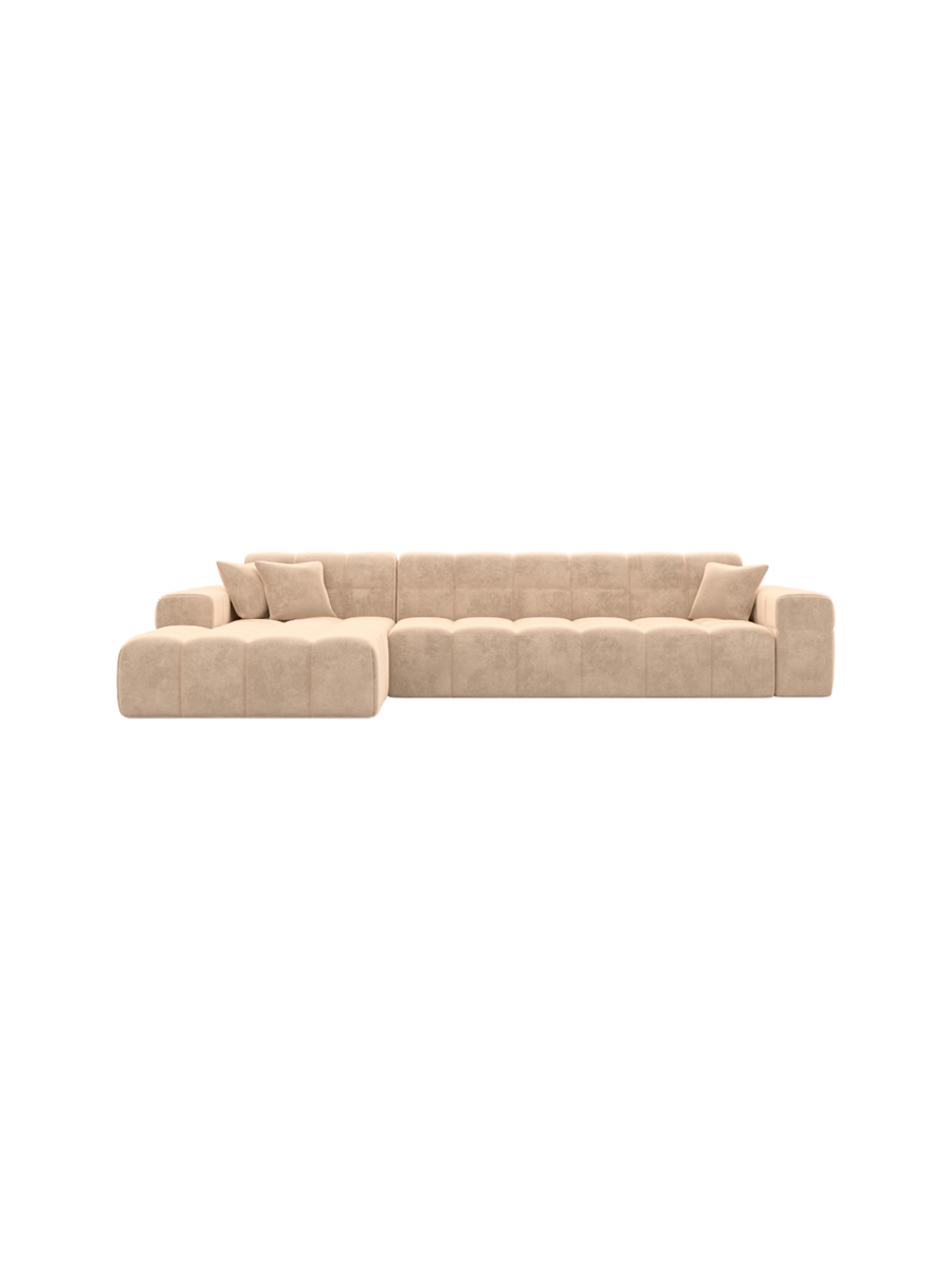 
4-Sitzer Design Ecksofa „Bloom“ mit Samtbezug - Samtbezug Königsblau / Eckteil links
