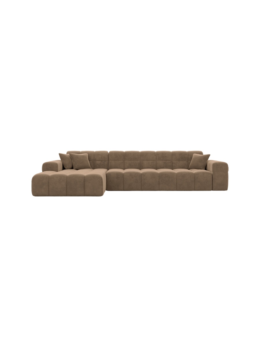 
4-Sitzer Design Ecksofa „Bloom“ mit Samtbezug - Samtbezug Königsblau / Eckteil links