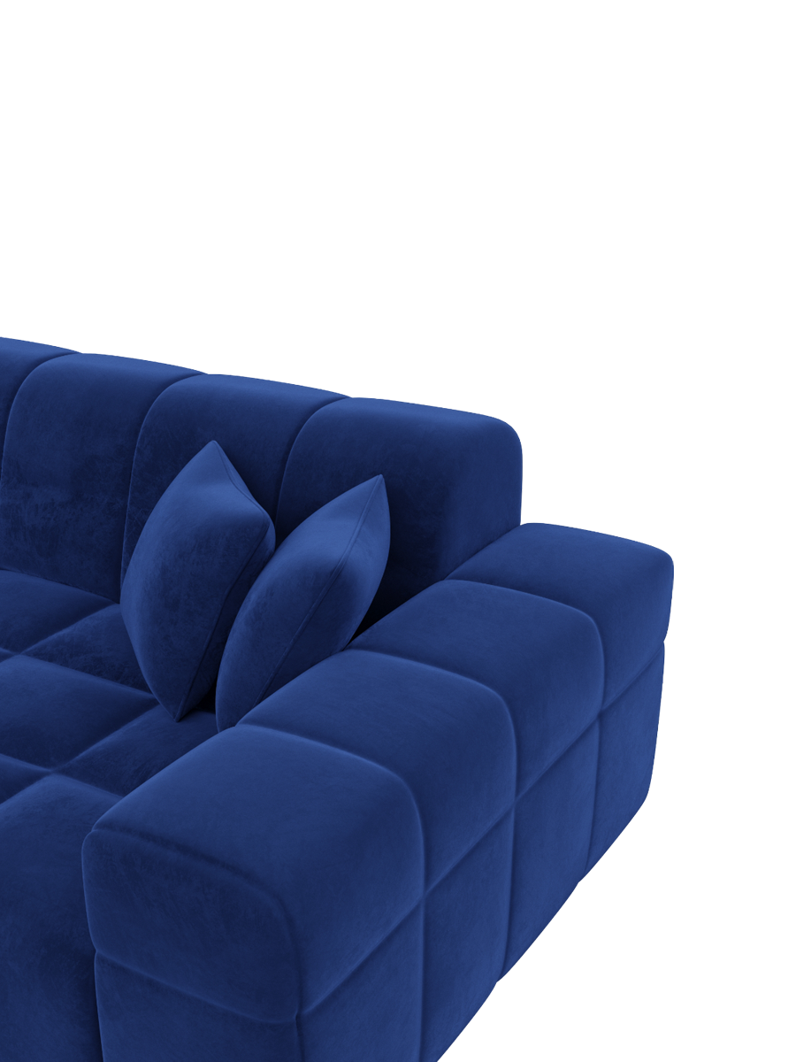 
4-Sitzer Design Ecksofa „Bloom“ mit Samtbezug - Samtbezug Königsblau / Eckteil links