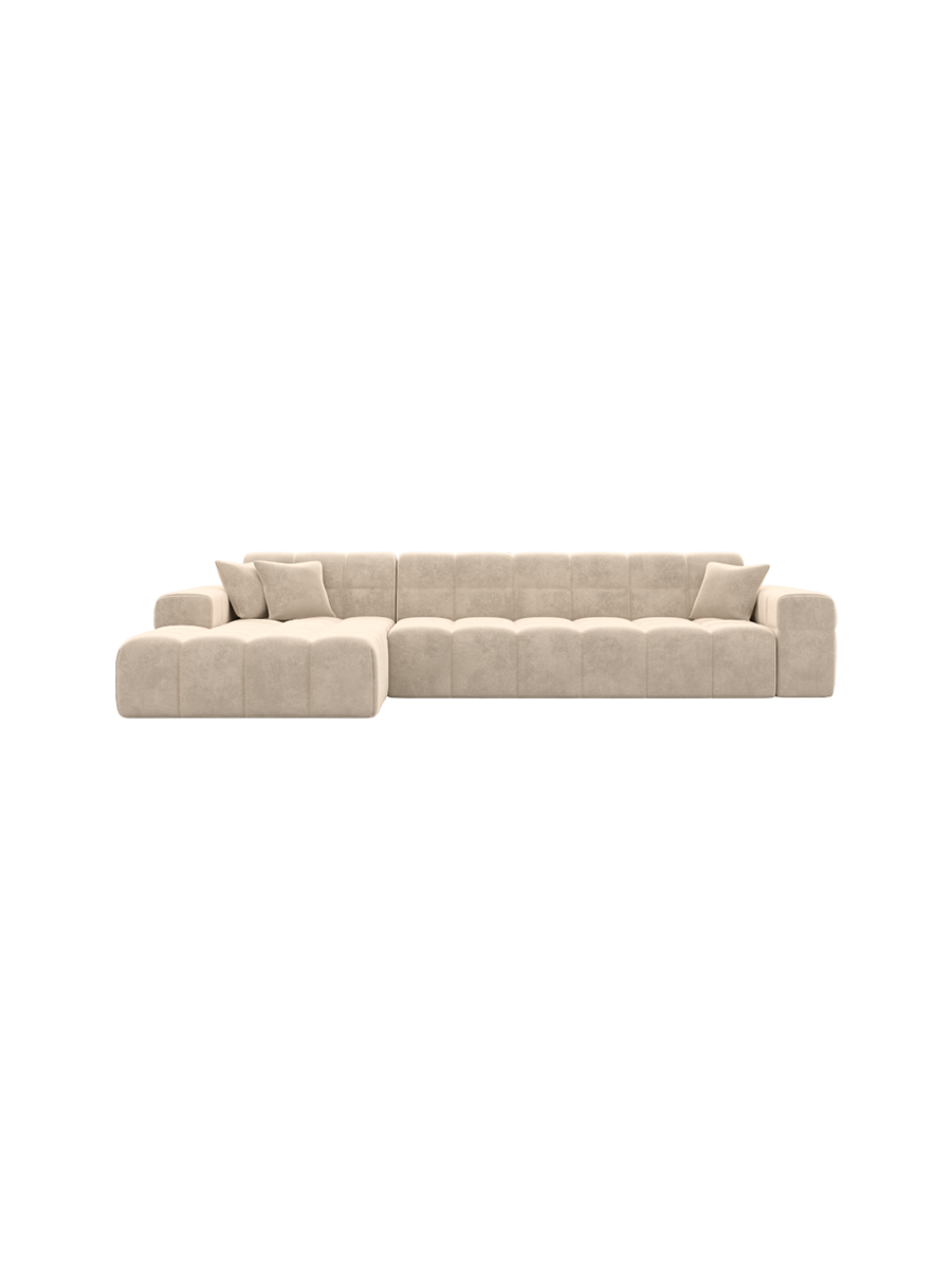 
4-Sitzer Design Ecksofa „Bloom“ mit Samtbezug - Samtbezug Königsblau / Eckteil links