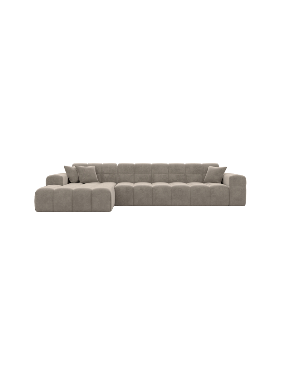 
4-Sitzer Design Ecksofa „Bloom“ mit Samtbezug - Samtbezug Königsblau / Eckteil links
