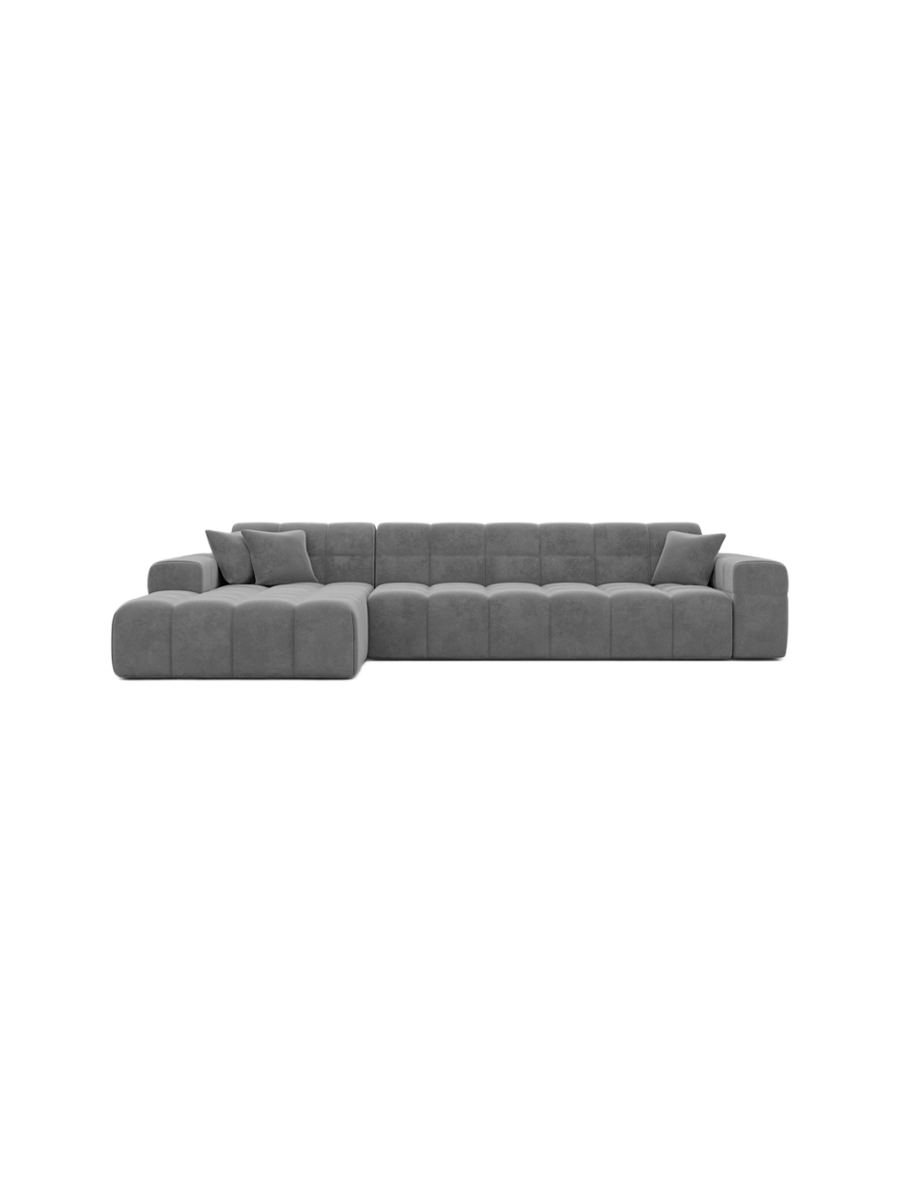 
4-Sitzer Design Ecksofa „Bloom“ mit Samtbezug - Samtbezug Königsblau / Eckteil links