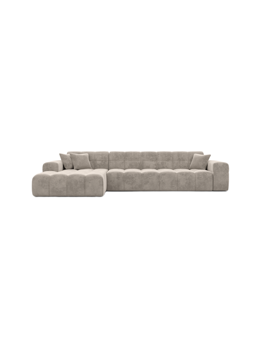 
4-Sitzer Design Ecksofa „Bloom“ mit Samtbezug - Samtbezug Königsblau / Eckteil links