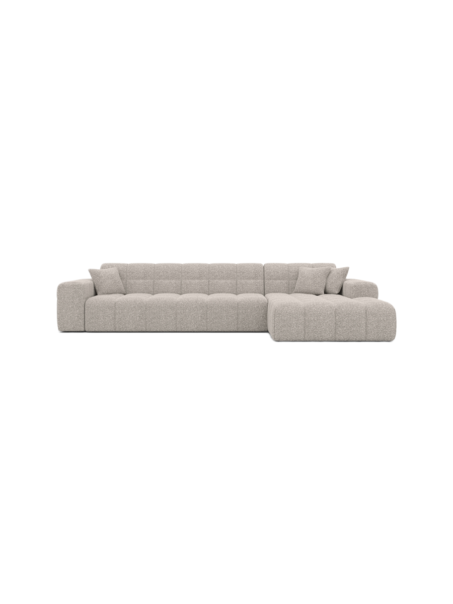 
4-Sitzer Design Ecksofa „Bloom“ mit Bouclé-Bezug - Bouclé Graphit / Eckteil links