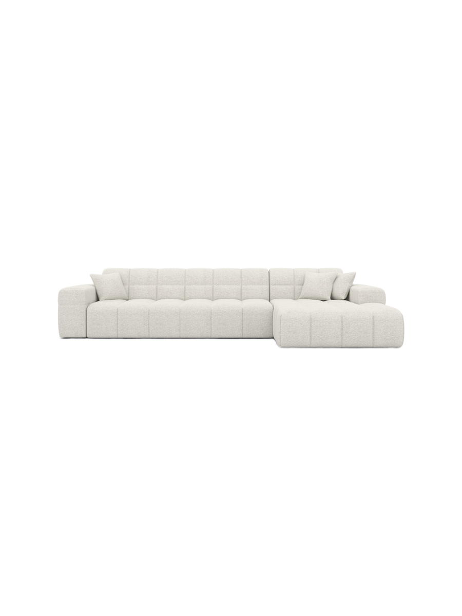
4-Sitzer Design Ecksofa „Bloom“ mit Bouclé-Bezug - Bouclé Graphit / Eckteil links