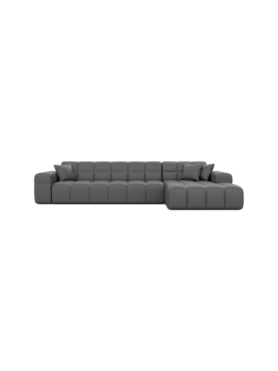 
4-seat designer genuine leather corner sofa “Bloom” - Genuine leather Beige / Left corner section