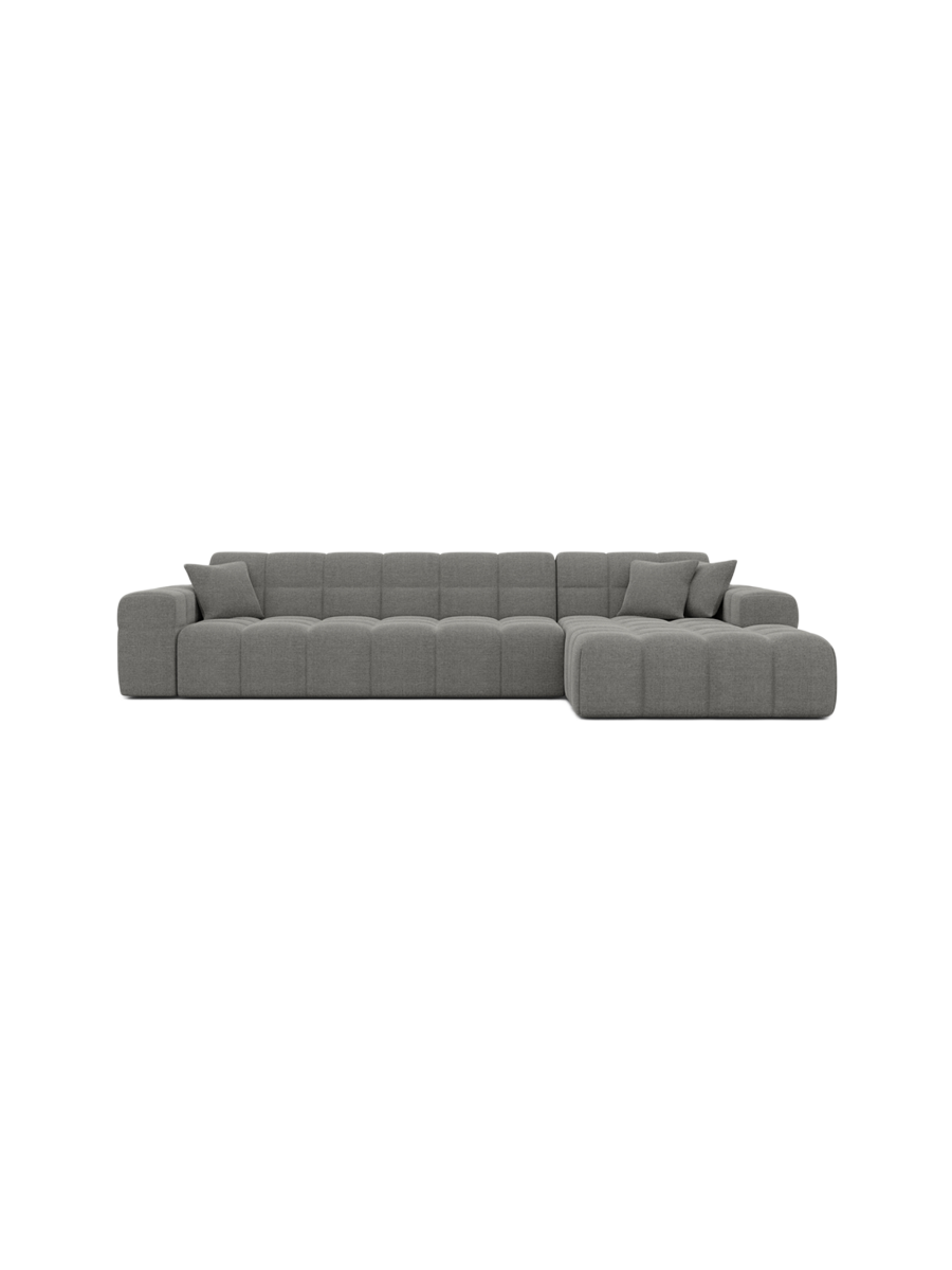 
4-Sitzer Design Ecksofa „Bloom“ mit Strukturstoff-Bezug - Strukturstoff Anthrazit / Eckteil links