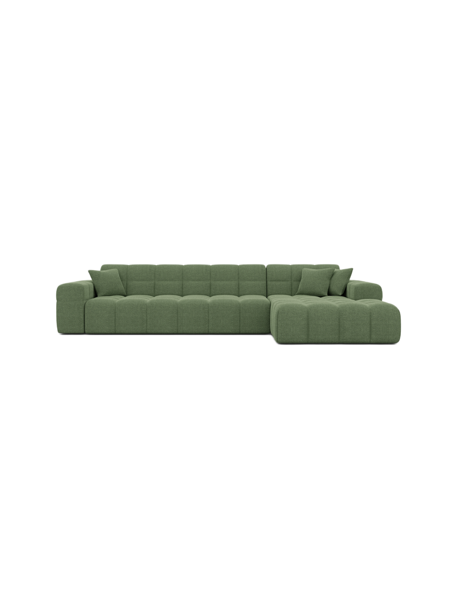 
4-Sitzer Design Ecksofa „Bloom“ mit Strukturstoff-Bezug - Strukturstoff Anthrazit / Eckteil links