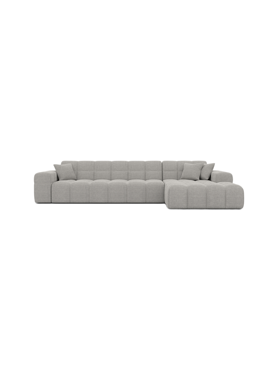 
4-Sitzer Design Ecksofa „Bloom“ mit Strukturstoff-Bezug - Strukturstoff Anthrazit / Eckteil links