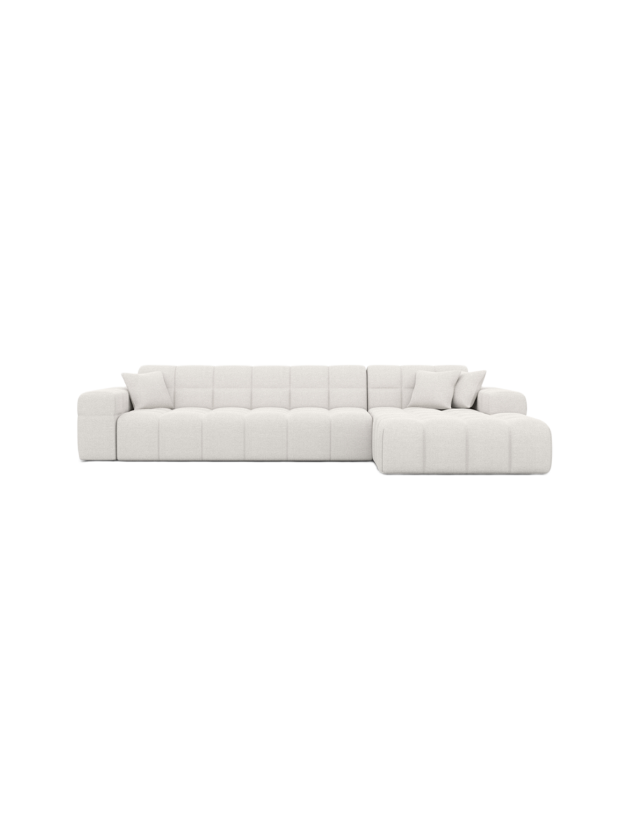 
4-Sitzer Design Ecksofa „Bloom“ mit Strukturstoff-Bezug - Strukturstoff Anthrazit / Eckteil links