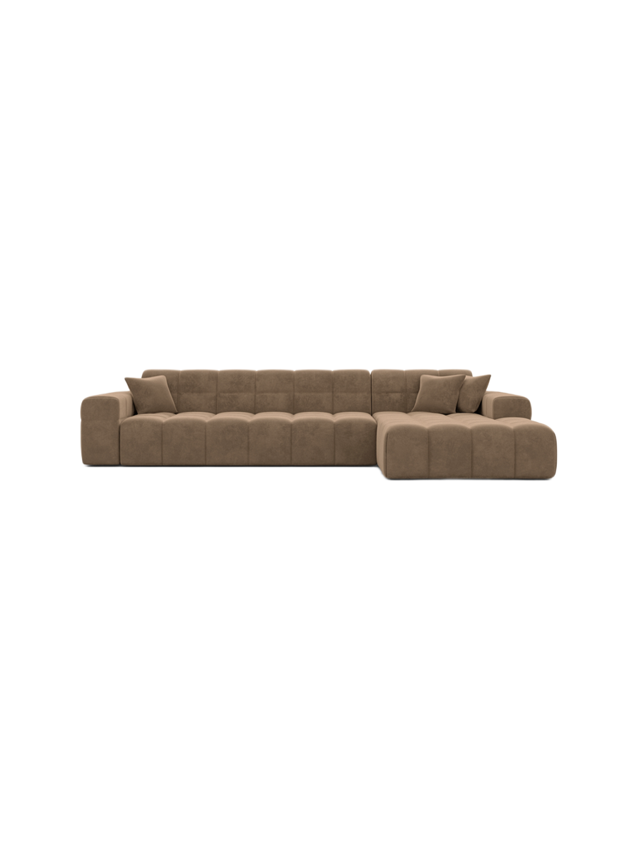 
4-Sitzer Design Ecksofa „Bloom“ mit Samtbezug - Samtbezug Königsblau / Eckteil links