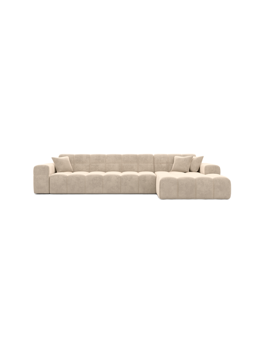 
4-Sitzer Design Ecksofa „Bloom“ mit Samtbezug - Samtbezug Königsblau / Eckteil links