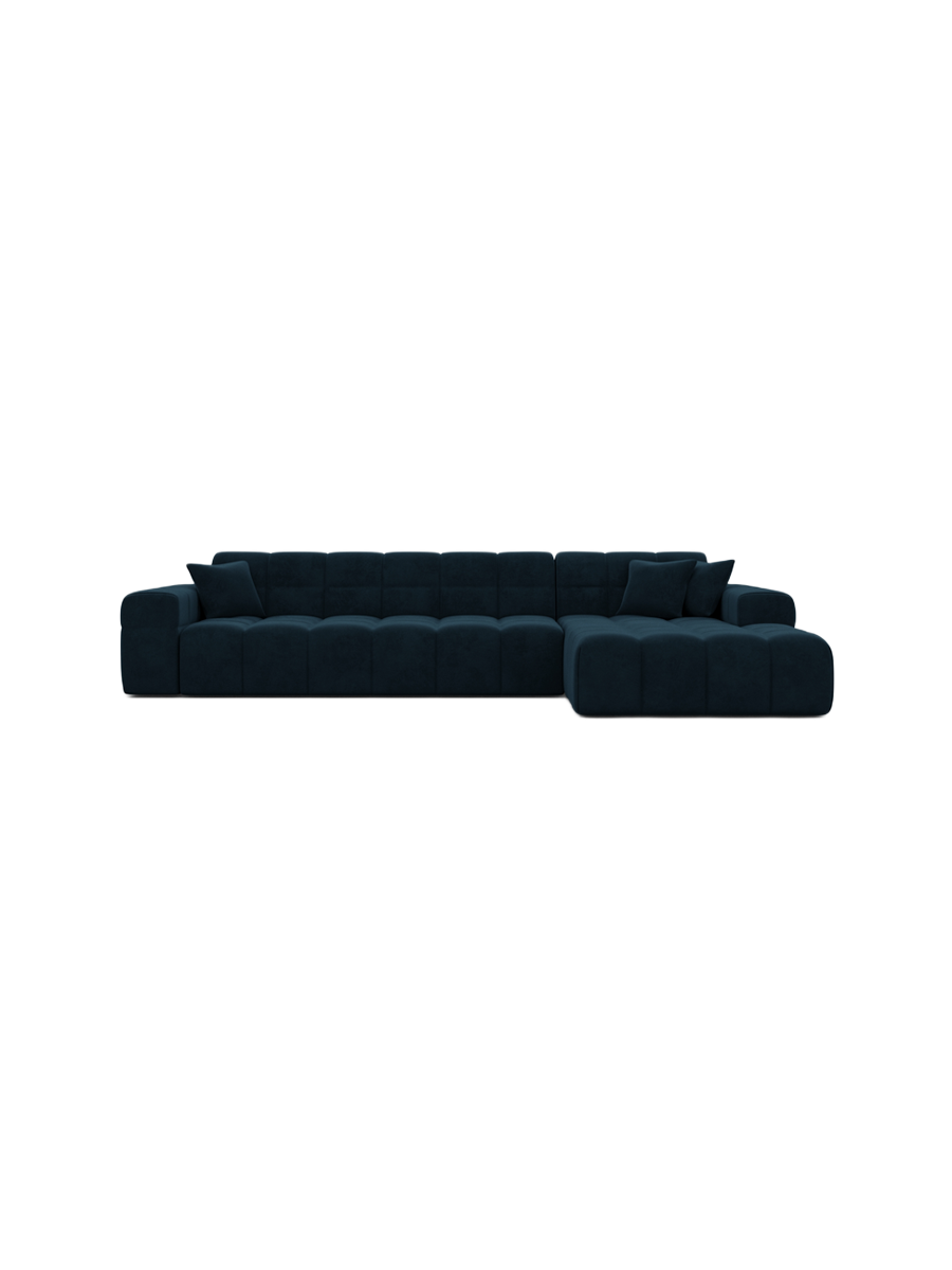 
4-Sitzer Design Ecksofa „Bloom“ mit Samtbezug - Samtbezug Königsblau / Eckteil links