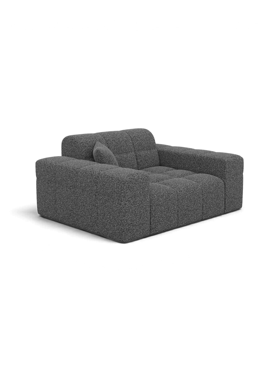
Poltrona lounge di design „Bloom“ con rivestimento in bouclé - Bouclé Grafite