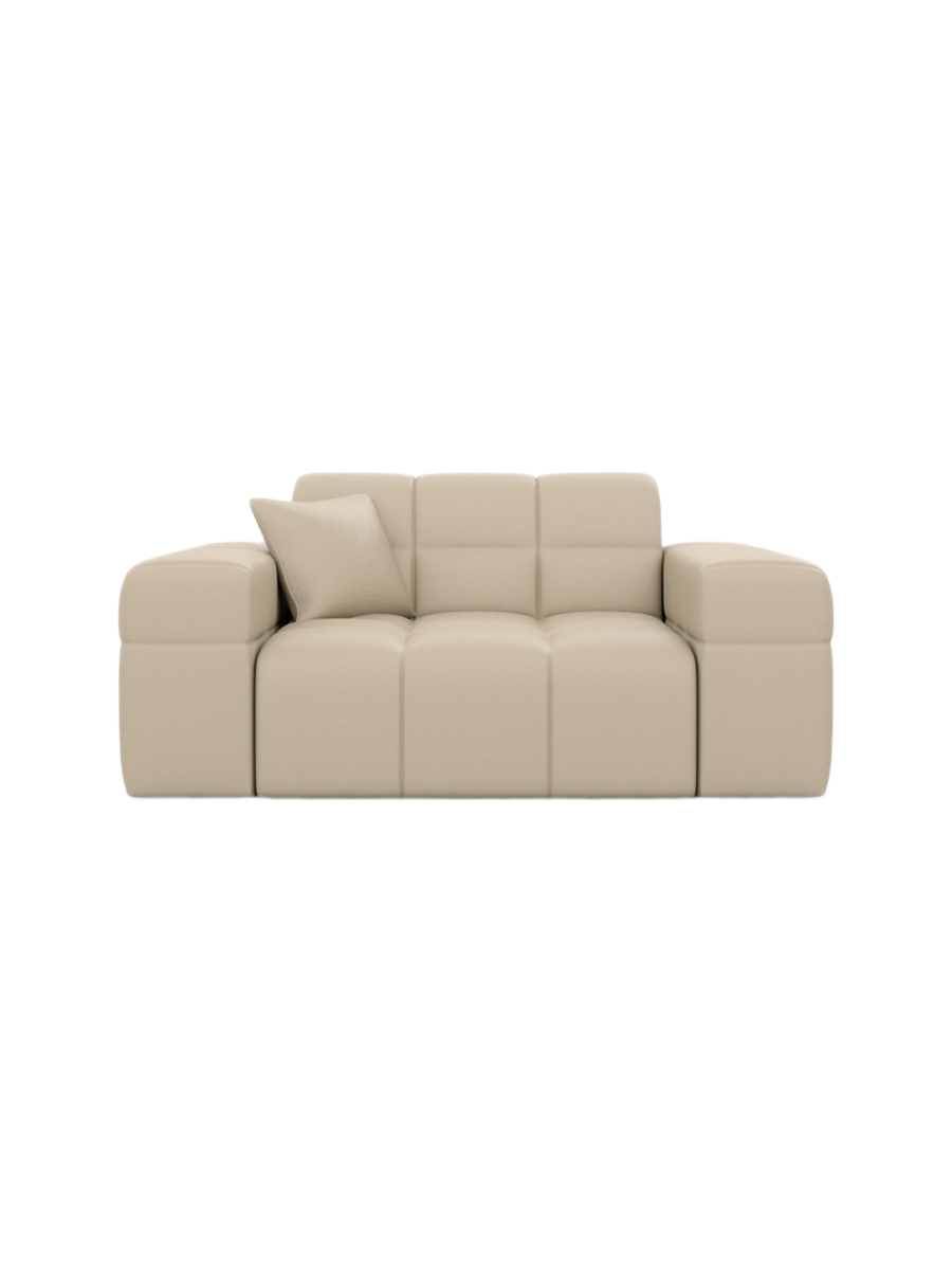 
Designer genuine leather lounge chair “Bloom” - Genuine leather Beige