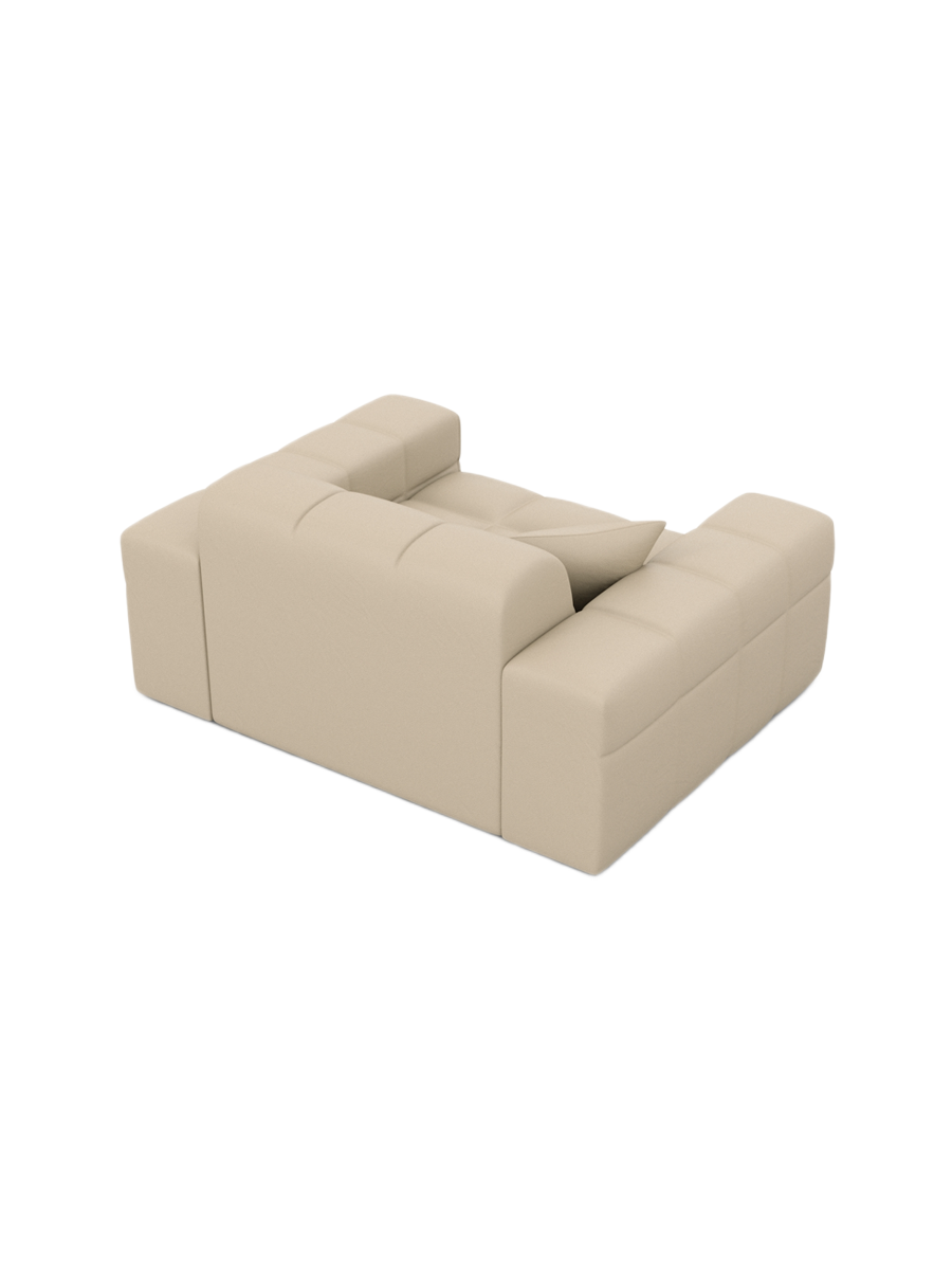 
Designer genuine leather lounge chair “Bloom” - Genuine leather Beige
