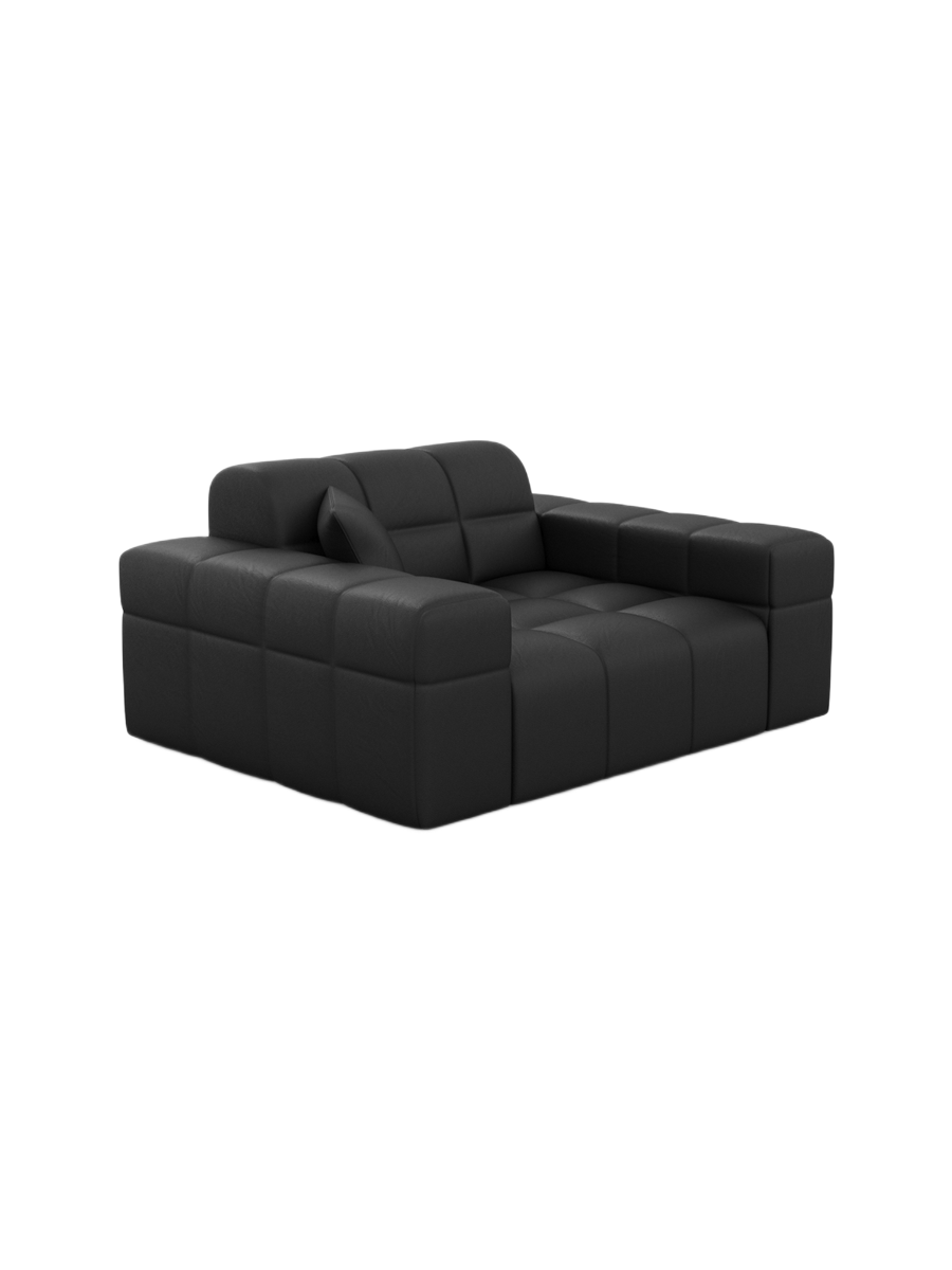 
Designer genuine leather lounge chair “Bloom” - Genuine leather Beige