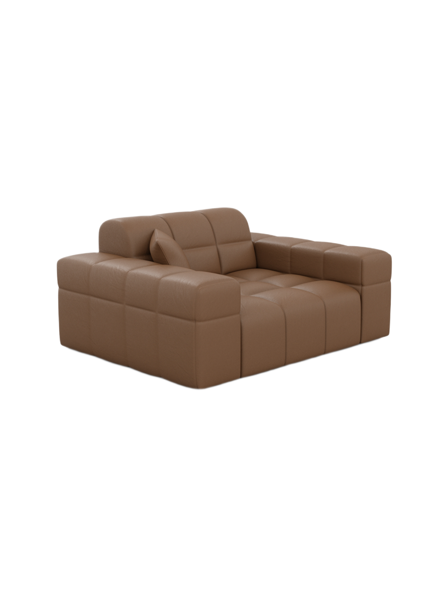 
Designer genuine leather lounge chair “Bloom” - Genuine leather Beige