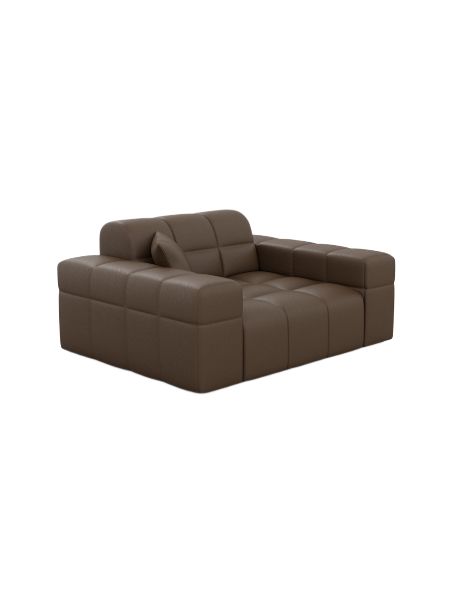 
Designer genuine leather lounge chair “Bloom” - Genuine leather Beige