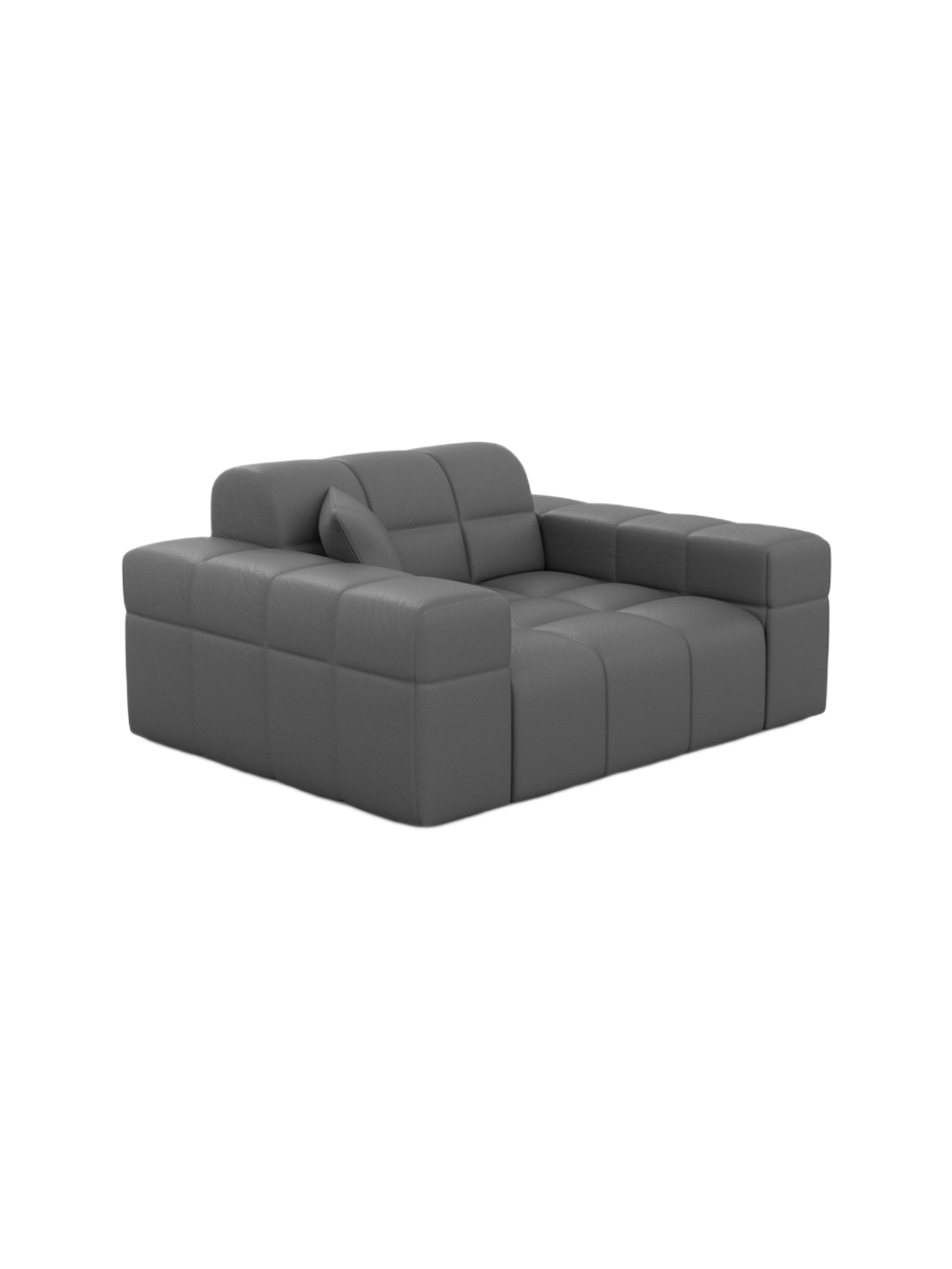 
Designer genuine leather lounge chair “Bloom” - Genuine leather Beige