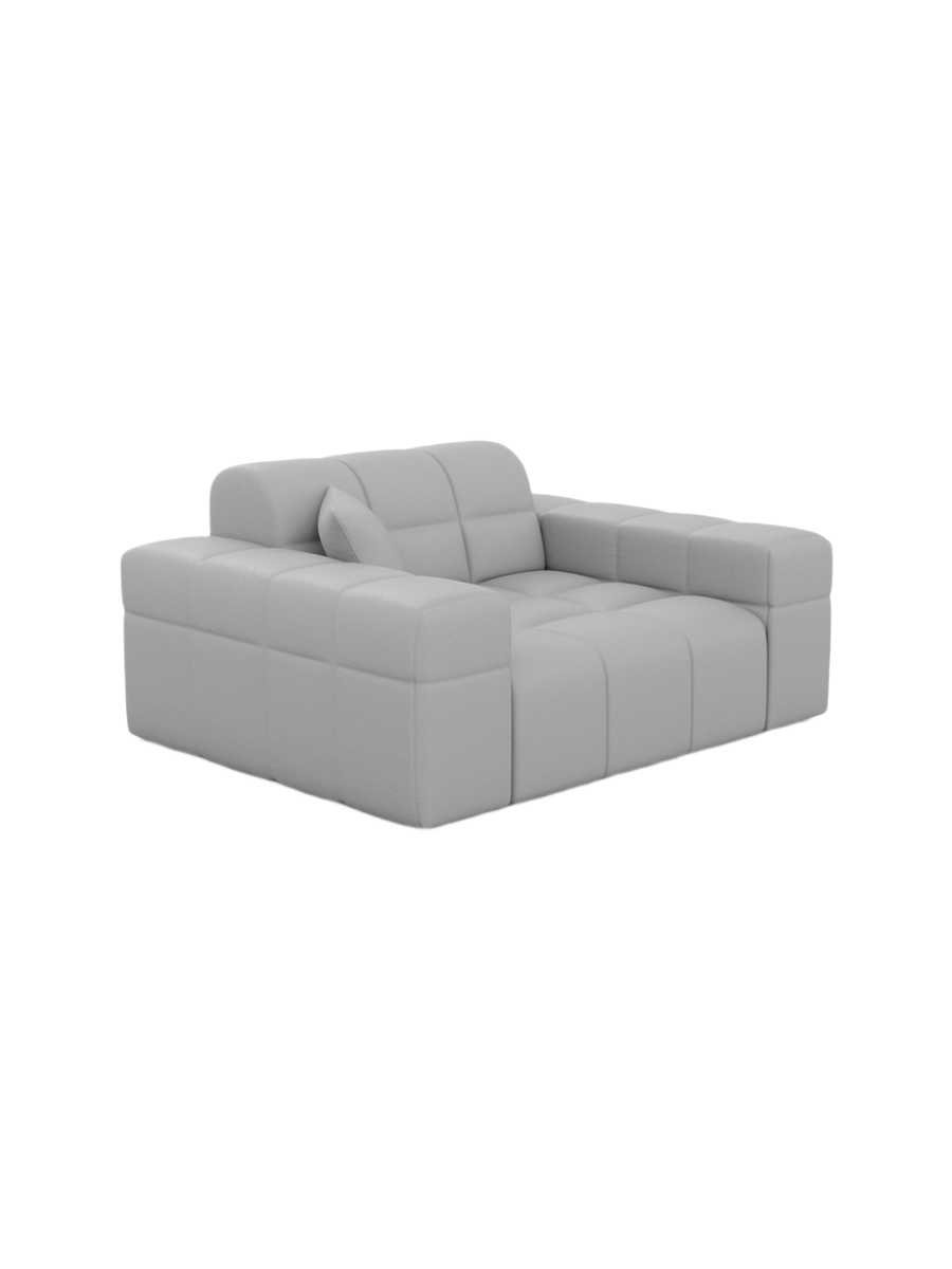 
Designer genuine leather lounge chair “Bloom” - Genuine leather Beige