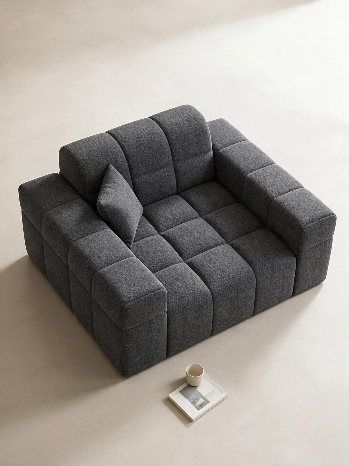 
Poltrona lounge di design „Bloom“ con rivestimento in tessuto strutturato - Tessuto strutturato Antracite