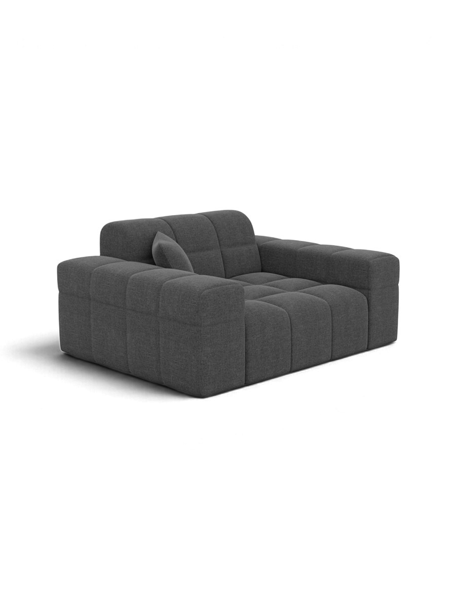 
Poltrona lounge di design „Bloom“ con rivestimento in tessuto strutturato - Tessuto strutturato Antracite