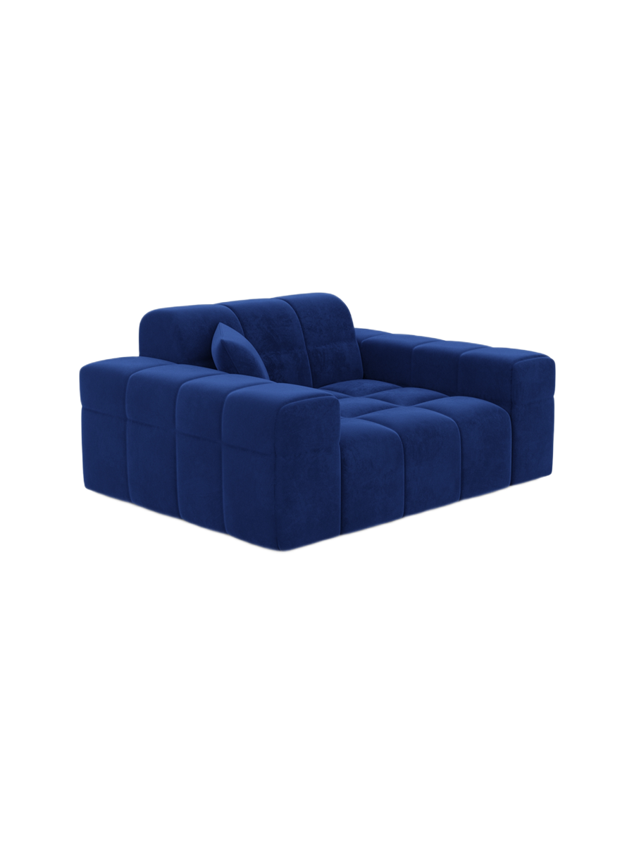 
Design Loungesessel „Bloom“ mit Samtbezug - Samtbezug Königsblau