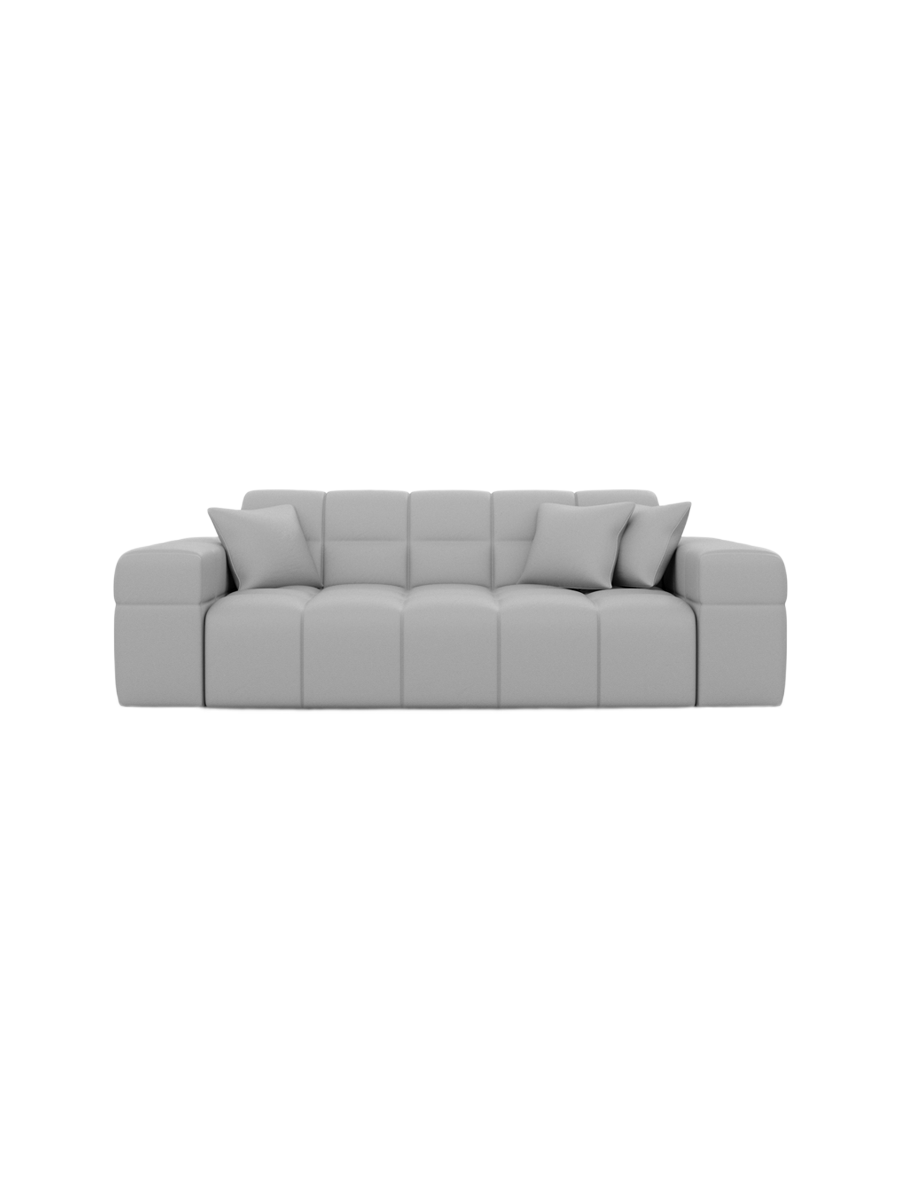 
2-seat designer genuine leather sofa “Bloom” - Genuine leather Beige