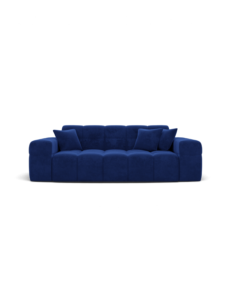 
Divano di design a 2 posti „Bloom“ con rivestimento in velluto - Rivestimento in raso blu reale