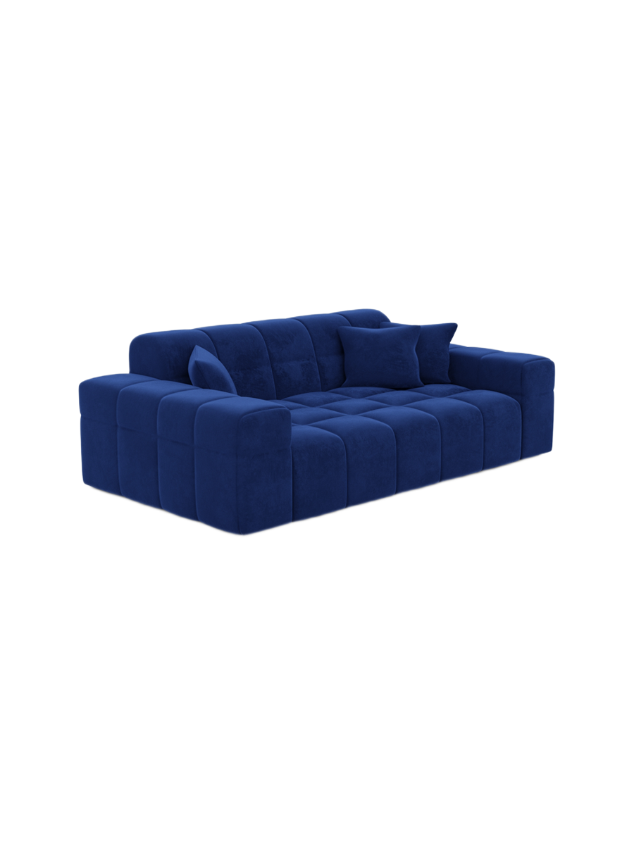 
Canapé design 2 places « Bloom » avec revêtement en velours - Revêtement en velours Königsblau