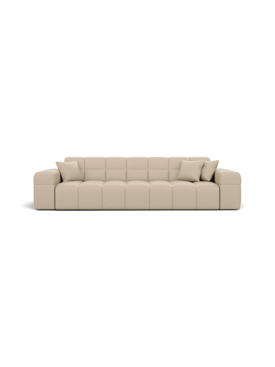 
3-Sitzer Design Echtleder Sofa „Bloom“ - Echtleder Beige