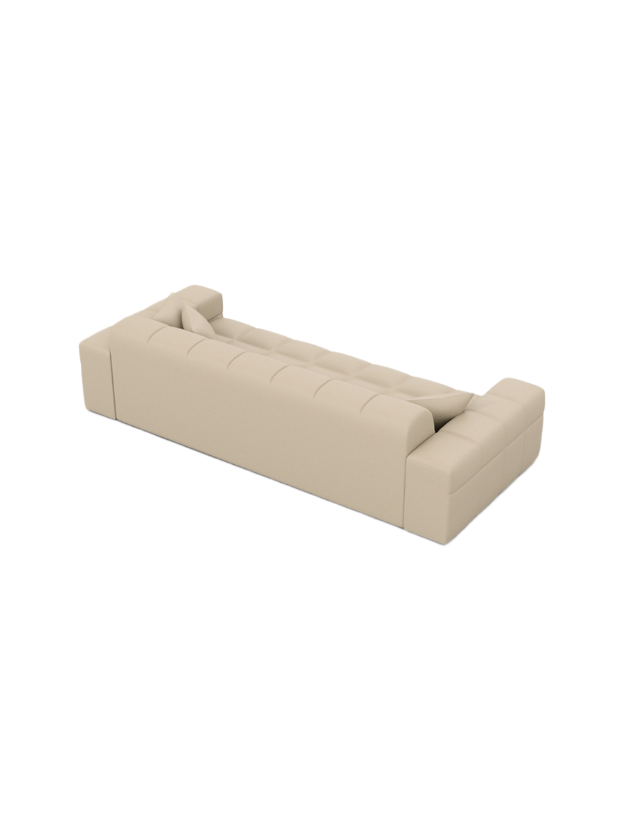 
3-seat designer genuine leather sofa “Bloom” - Genuine leather Beige