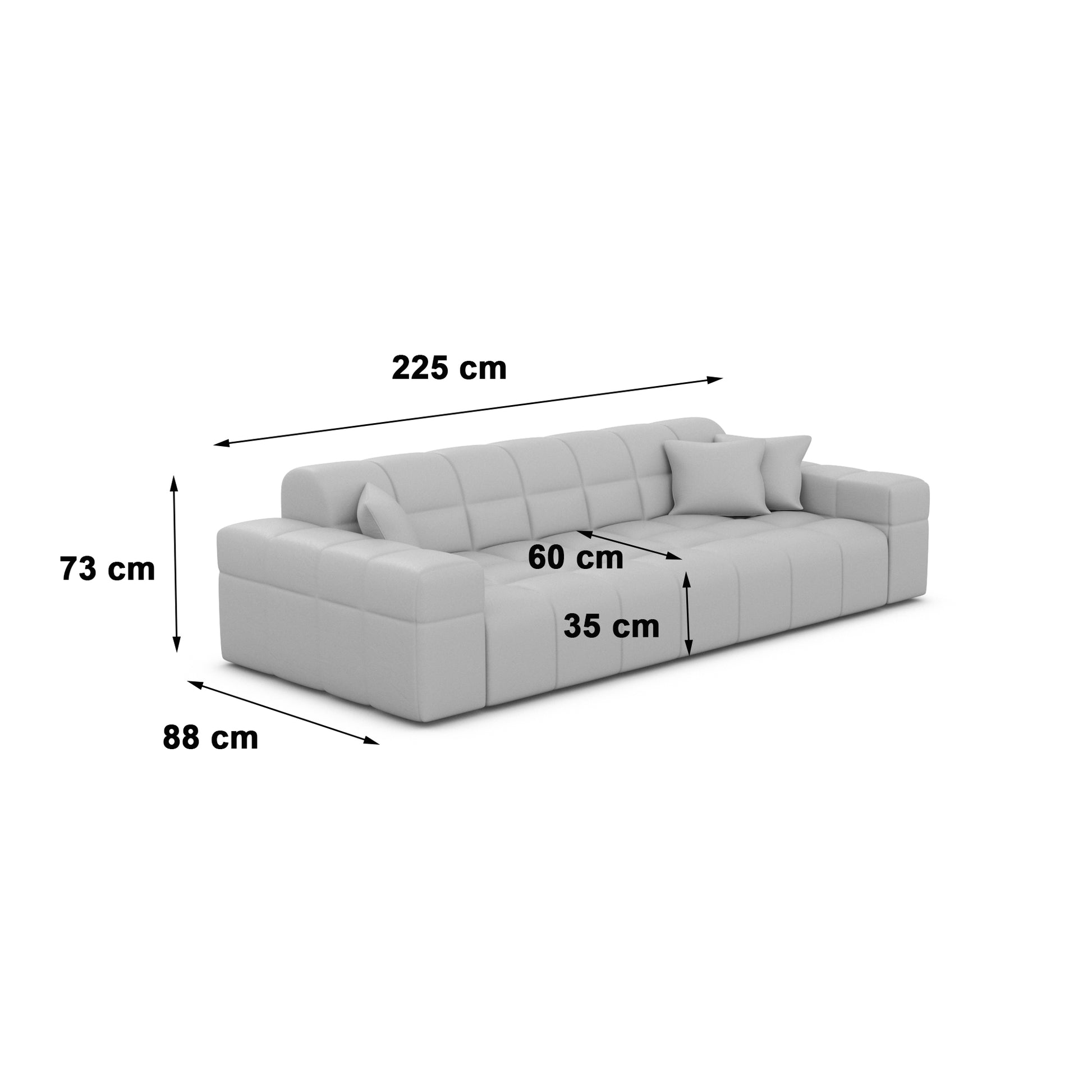 
3-seat designer genuine leather sofa “Bloom” - Genuine leather Beige