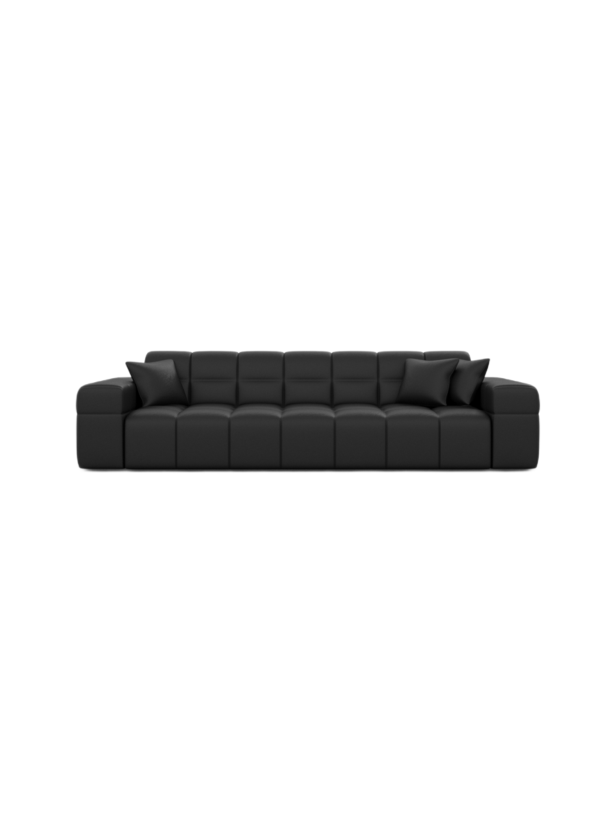 
3-seat designer genuine leather sofa “Bloom” - Genuine leather Beige